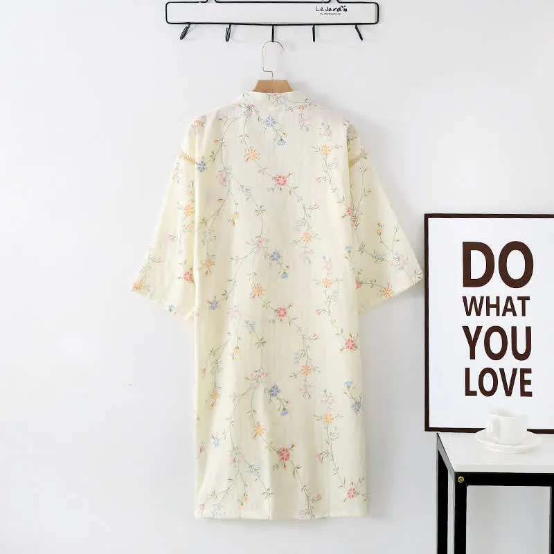 Geblümter Kimono aus Baumwollgaze