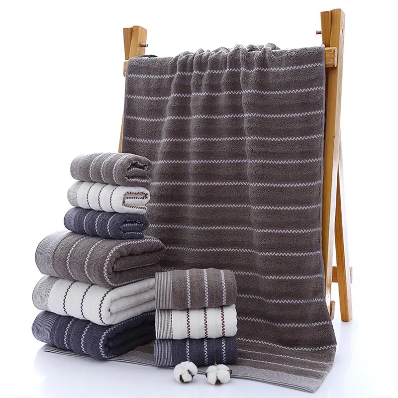 Ownkoti Gestreiftes Badetuch-Badetuch-Set
