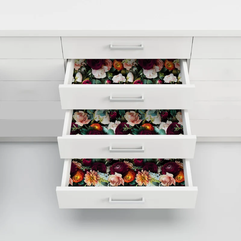 Abnehmbare DIY-Dekortapete mit blühenden Blumen
