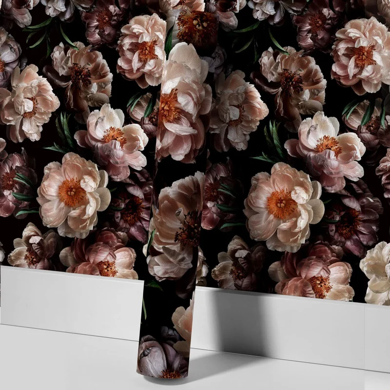 Abnehmbare DIY-Dekortapete mit blühenden Blumen