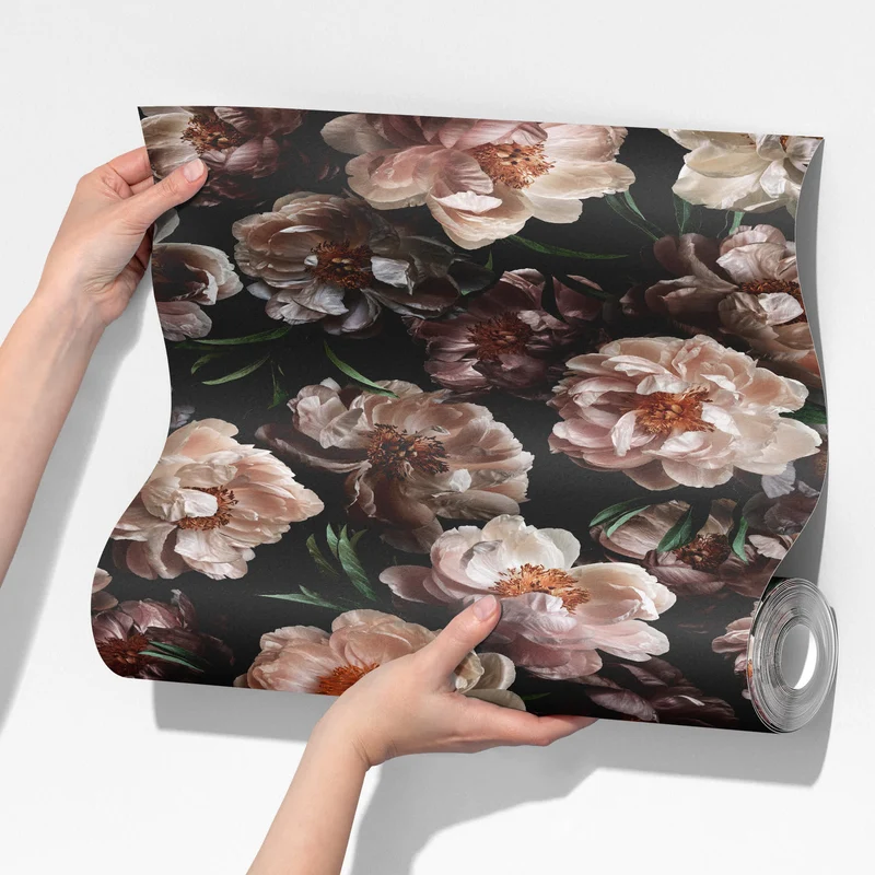 Abnehmbare DIY-Dekortapete mit blühenden Blumen