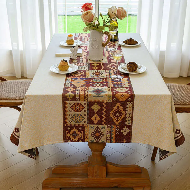 Dekorative Jacquard-Tischdecke im marokkanischen Stil