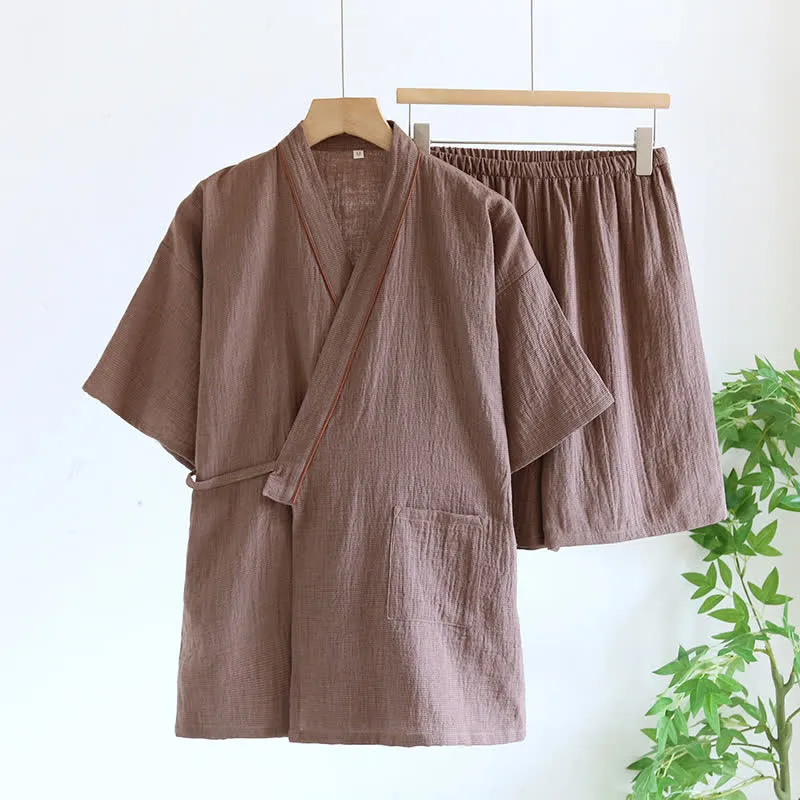 Unisex-Kimono-Pyjama-Set aus Baumwollgaze