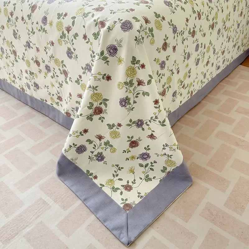 Luxuriöse, atmungsaktive Bettdecke aus rosa Baumwolle