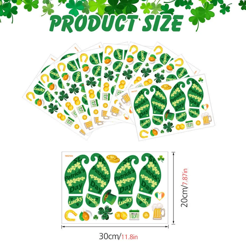 St. Patrick's Day Kleeblatt-Fußabdrücke Sticker