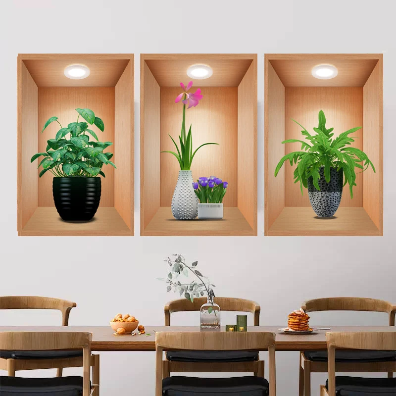 3D Botanische Wandaufkleber Hintergrunddekoration