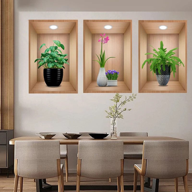 3D Botanische Wandaufkleber Hintergrunddekoration