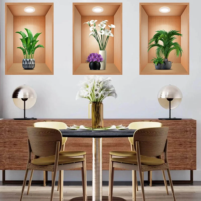 3D Botanische Wandaufkleber Hintergrunddekoration