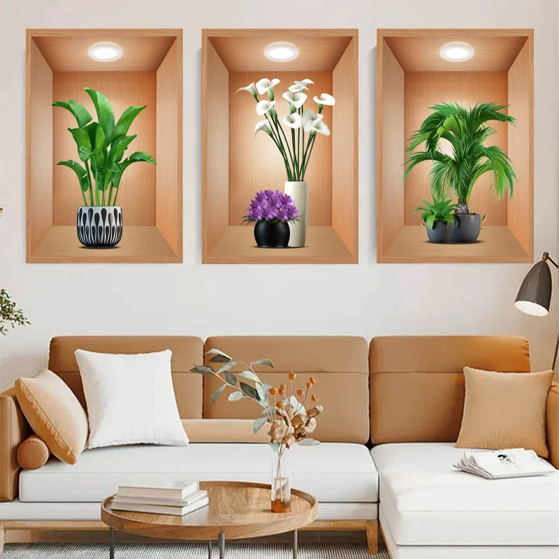 3D Botanische Wandaufkleber Hintergrunddekoration