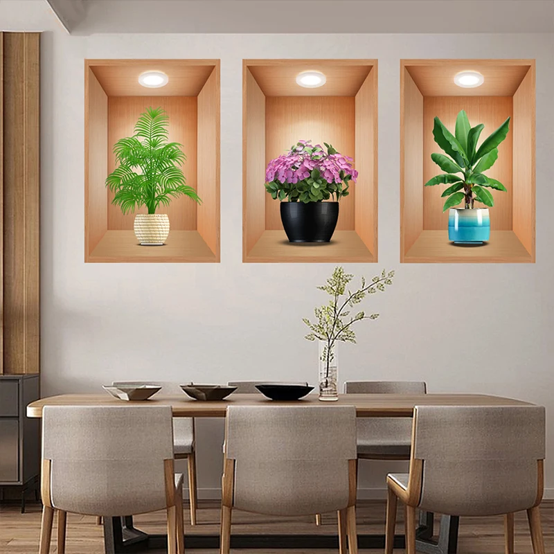 3D Botanische Wandaufkleber Hintergrunddekoration