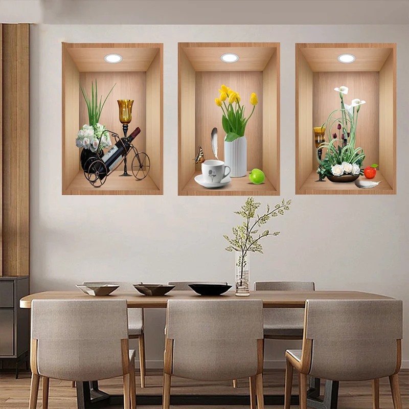 3D Botanische Wandaufkleber Hintergrunddekoration