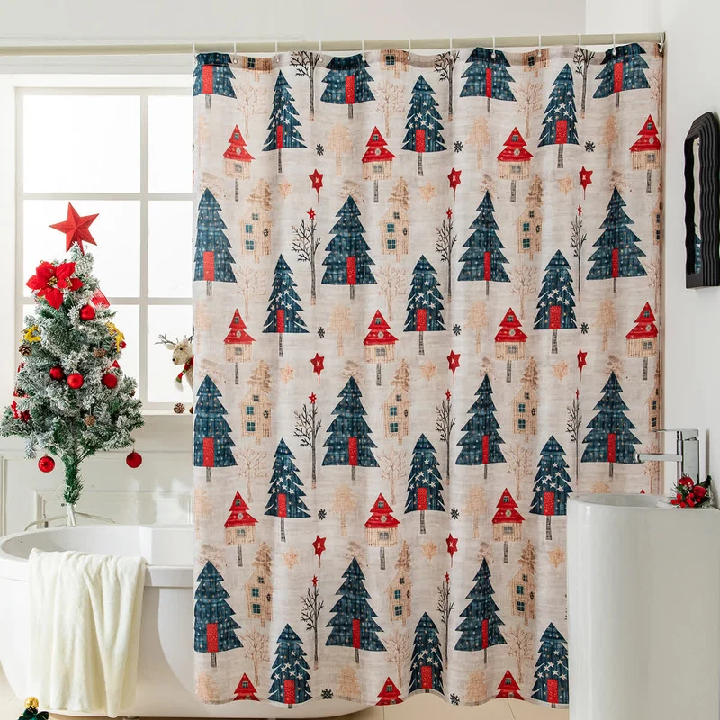 Anti-Schimmel-Duschvorhang mit Weihnachtsmotiv