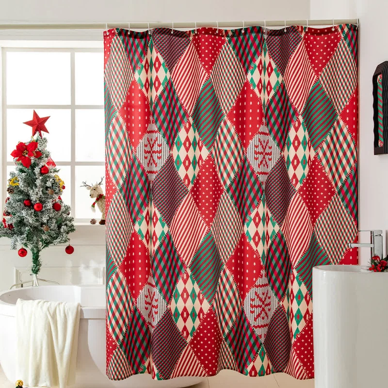 Anti-Schimmel-Duschvorhang mit Weihnachtsmotiv