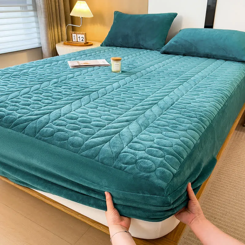 Einfaches Spannbettlaken aus Fleece mit Weizenähren