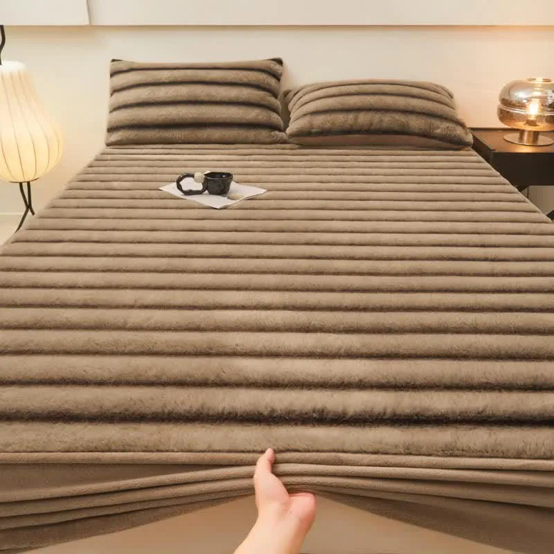 Modernes, warmes Winter-Spannbettlaken aus Fleece
