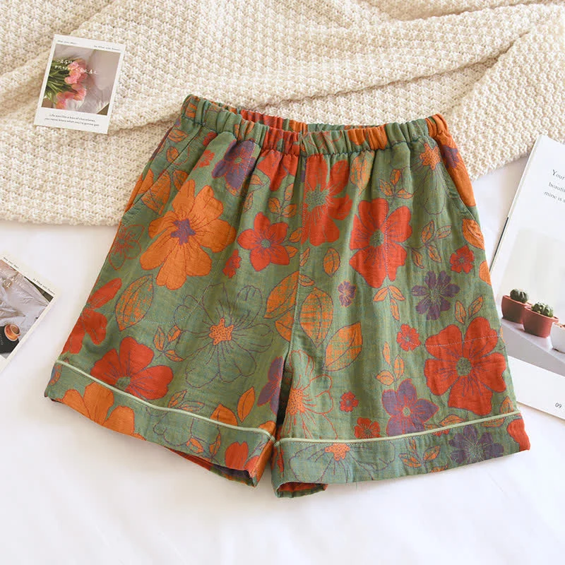 Sommer-Pyjama-Shorts aus doppellagigem Gaze