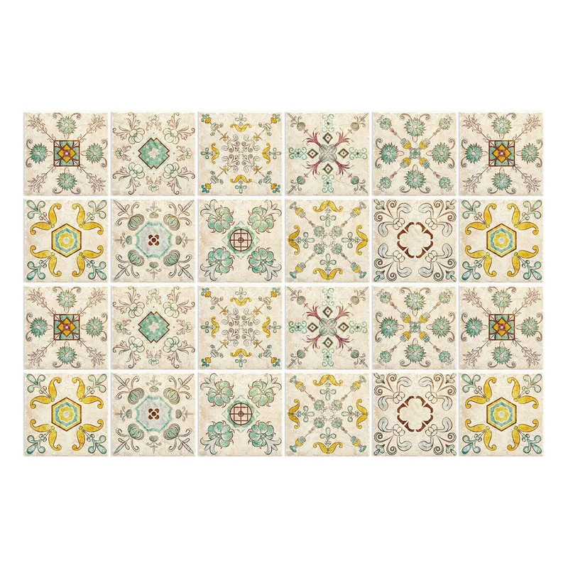 Einfache Retro-Blumen-Wandaufkleber (24 Stück)