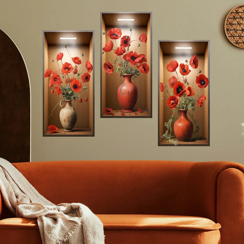 3D Blumen Wandaufkleber Hintergrunddekoration