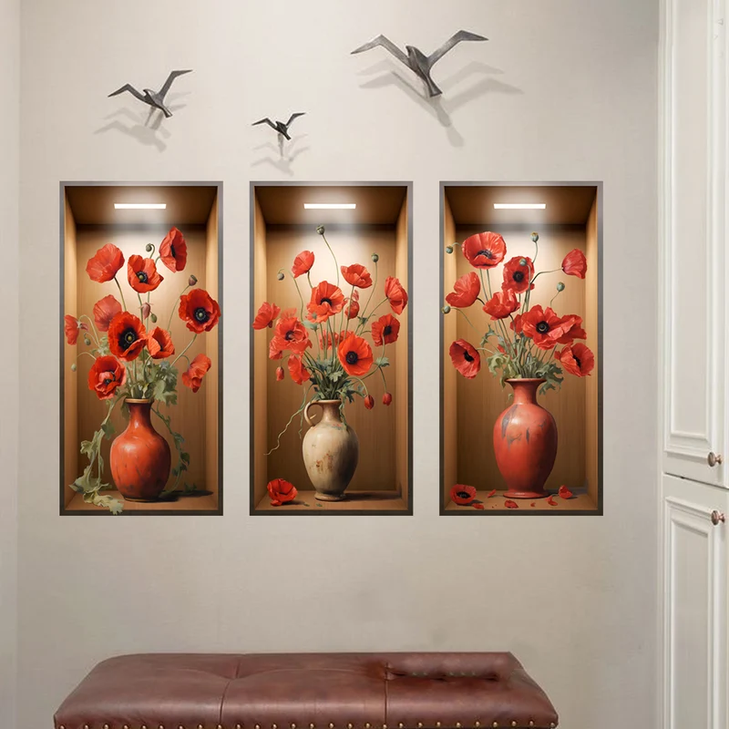 3D Blumen Wandaufkleber Hintergrunddekoration