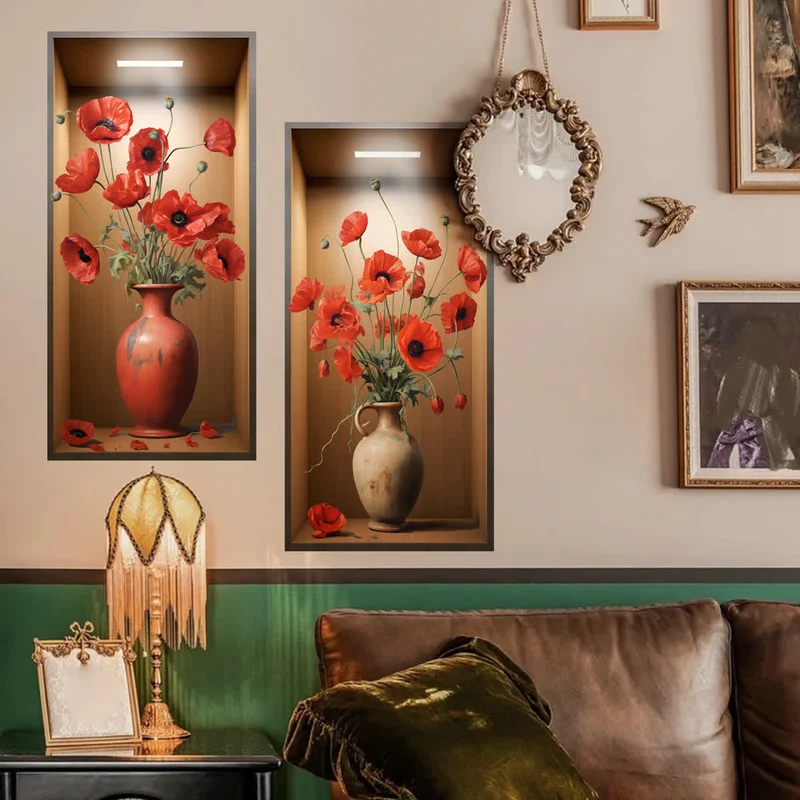3D Blumen Wandaufkleber Hintergrunddekoration