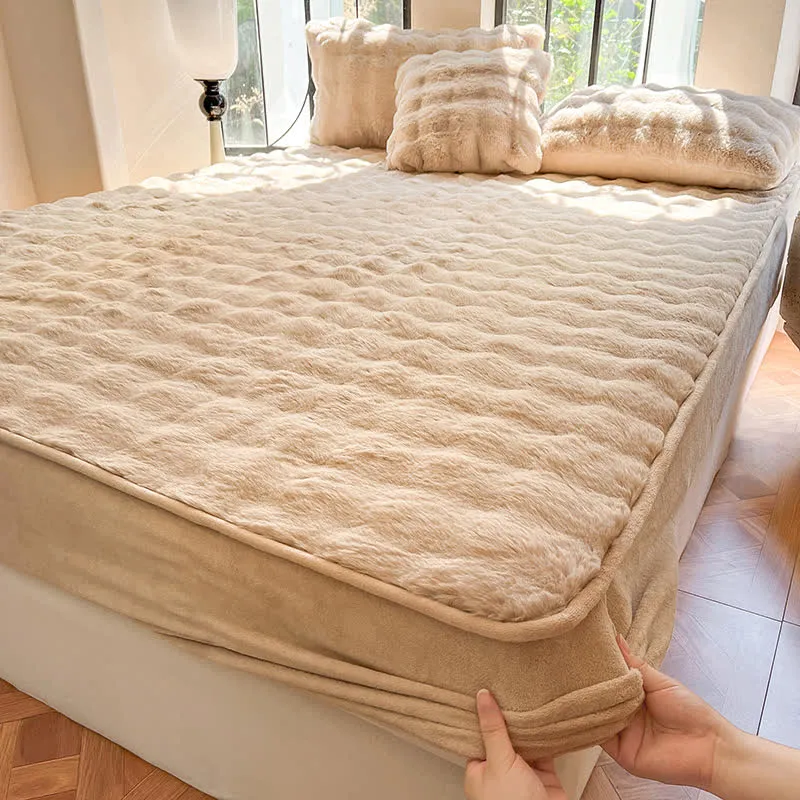 Einfaches, weiches, atmungsaktives Spannbettlaken aus Fleece