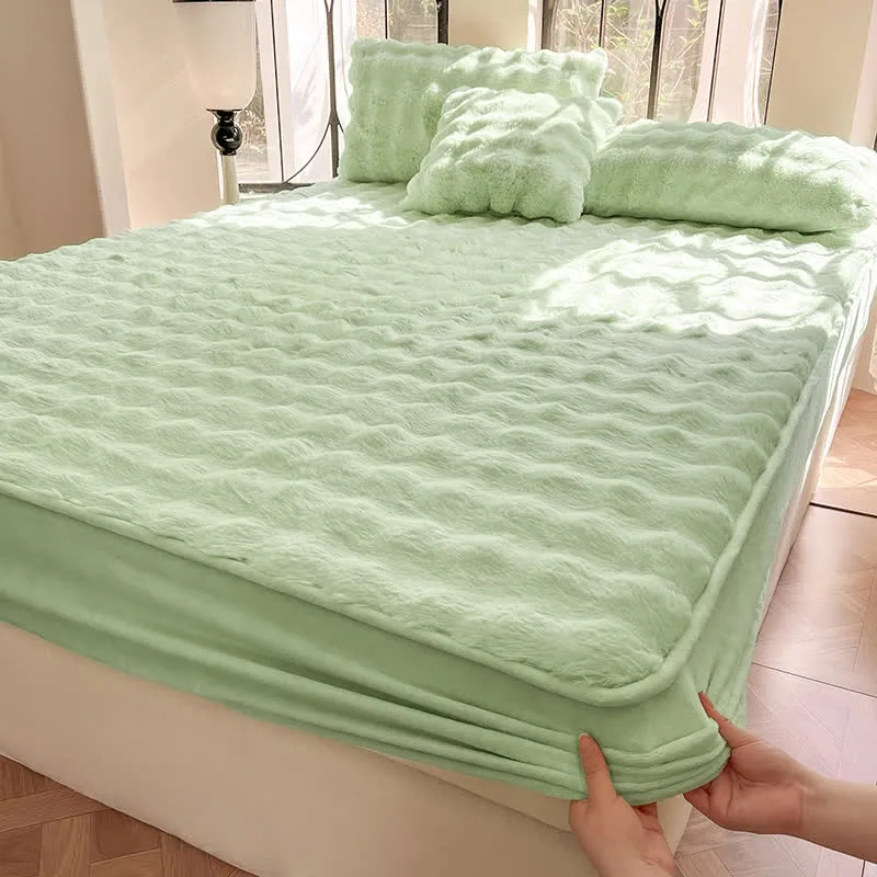 Einfaches, weiches, atmungsaktives Spannbettlaken aus Fleece