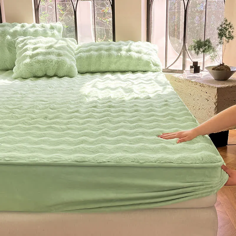 Einfaches, weiches, atmungsaktives Spannbettlaken aus Fleece