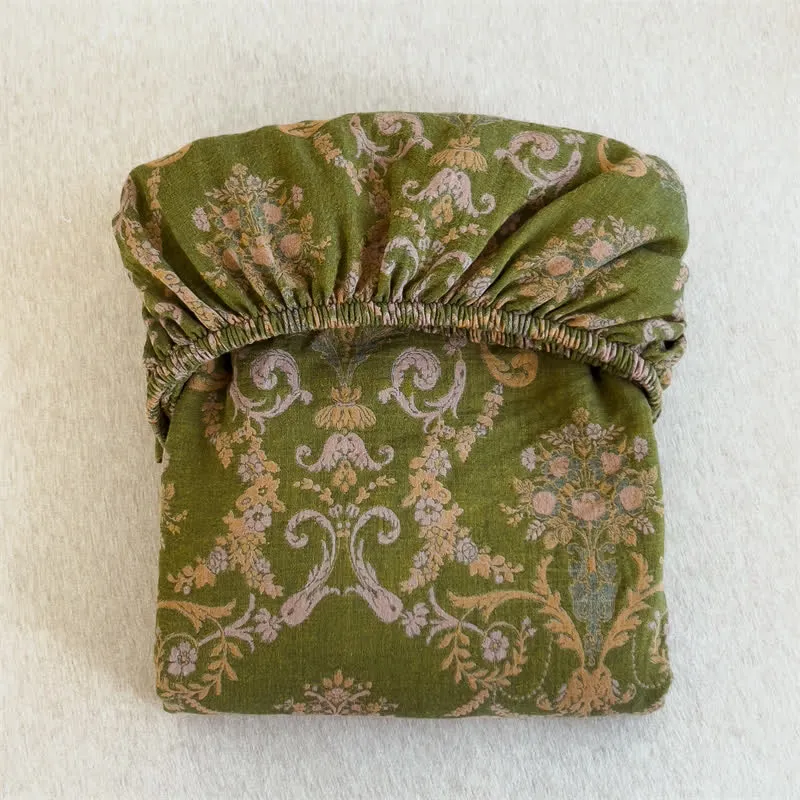 Elegantes Spannbettlaken aus Baumwollgaze im Vintage-Stil