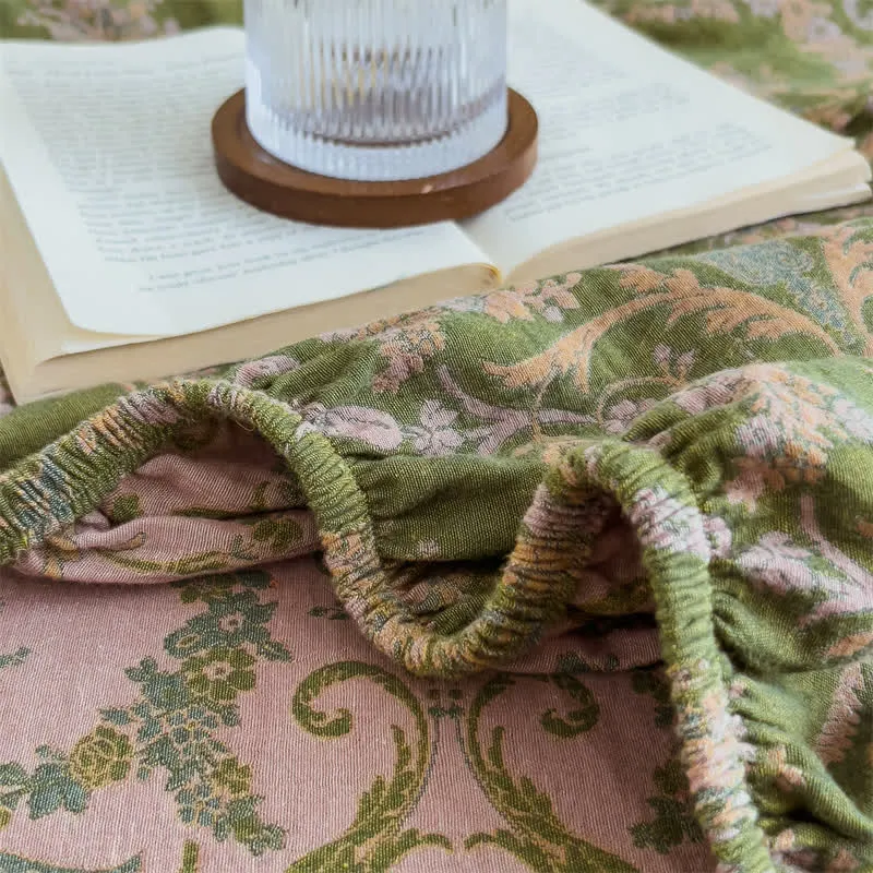 Elegantes Spannbettlaken aus Baumwollgaze im Vintage-Stil