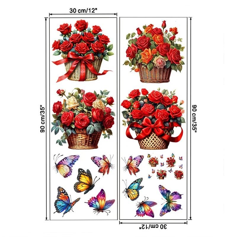 Abnehmbare Wandaufkleber mit Blumen und Schmetterlingen