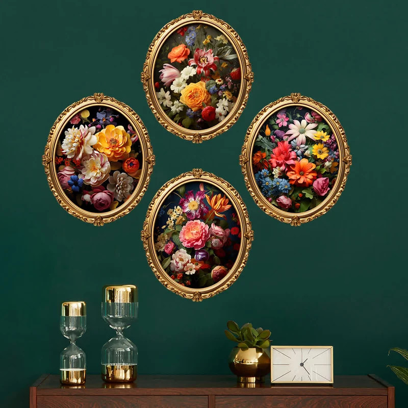 Selbstklebende Wandaufkleber „Vintage Blumen“