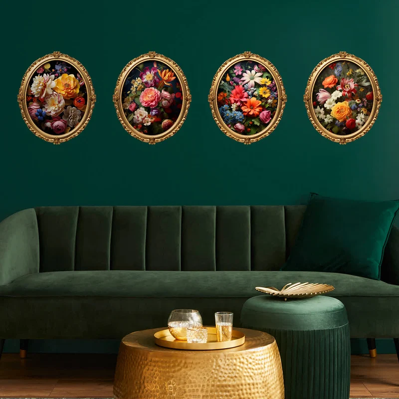 Selbstklebende Wandaufkleber „Vintage Blumen“