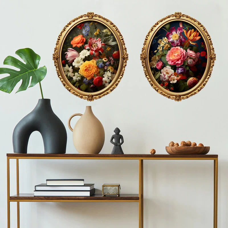 Selbstklebende Wandaufkleber „Vintage Blumen“