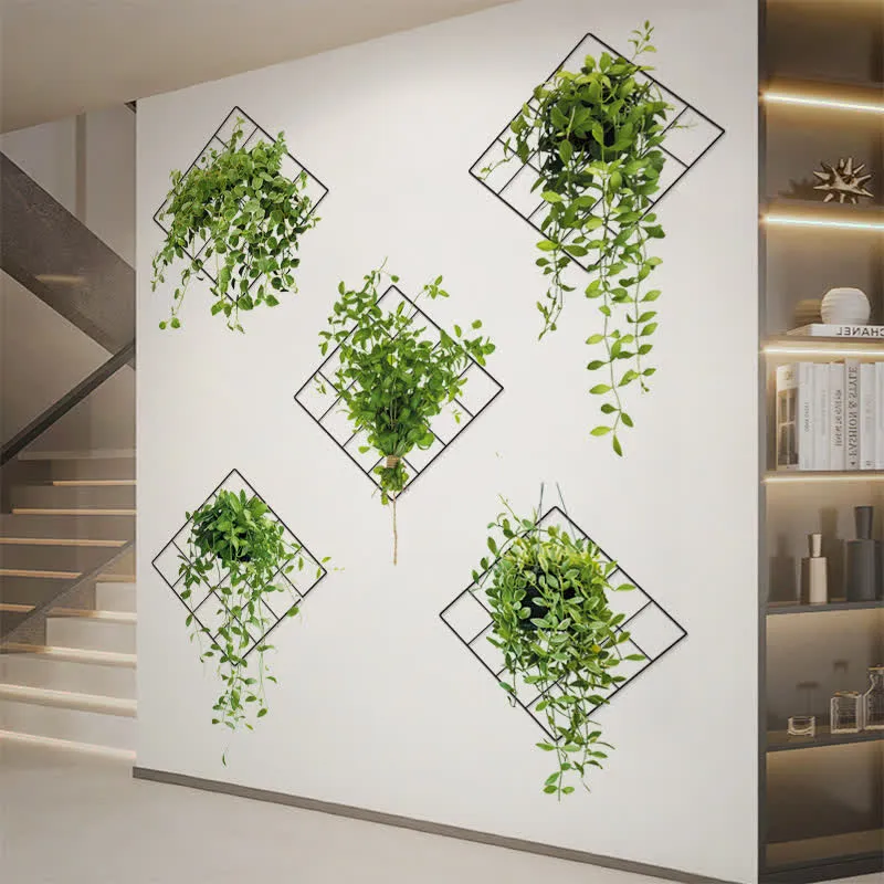3D-Wandaufkleber mit botanischen Motiven im Topf