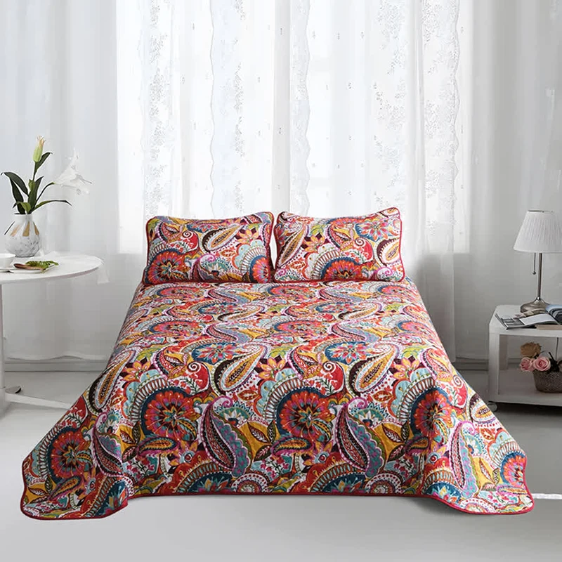 Elegantes Steppbettwäscheset im Bohemian-Stil (3-teilig)
