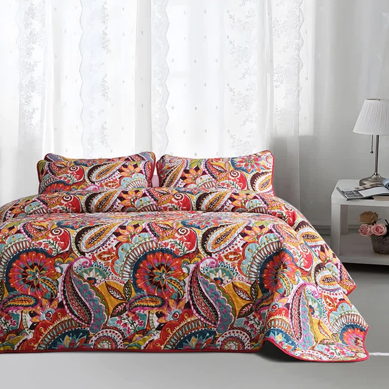 Elegantes Steppbettwäscheset im Bohemian-Stil (3-teilig)