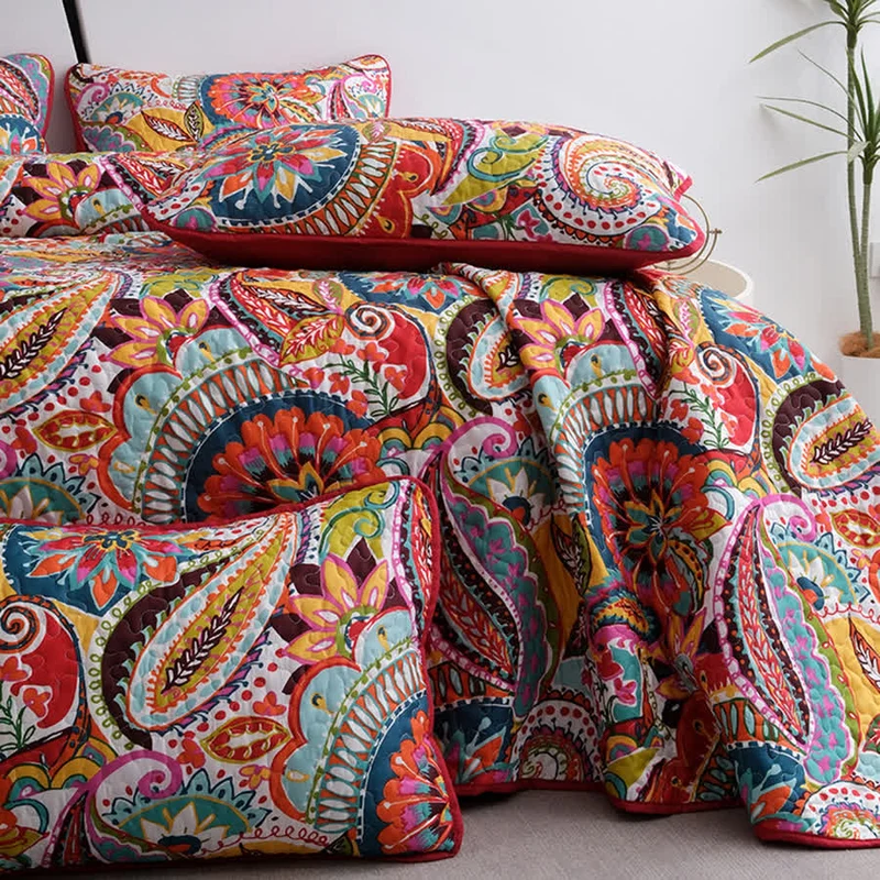Elegantes Steppbettwäscheset im Bohemian-Stil (3-teilig)