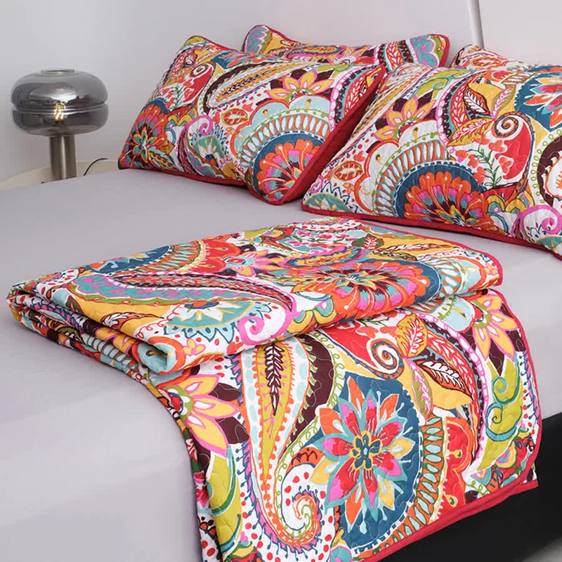 Elegantes Steppbettwäscheset im Bohemian-Stil (3-teilig)