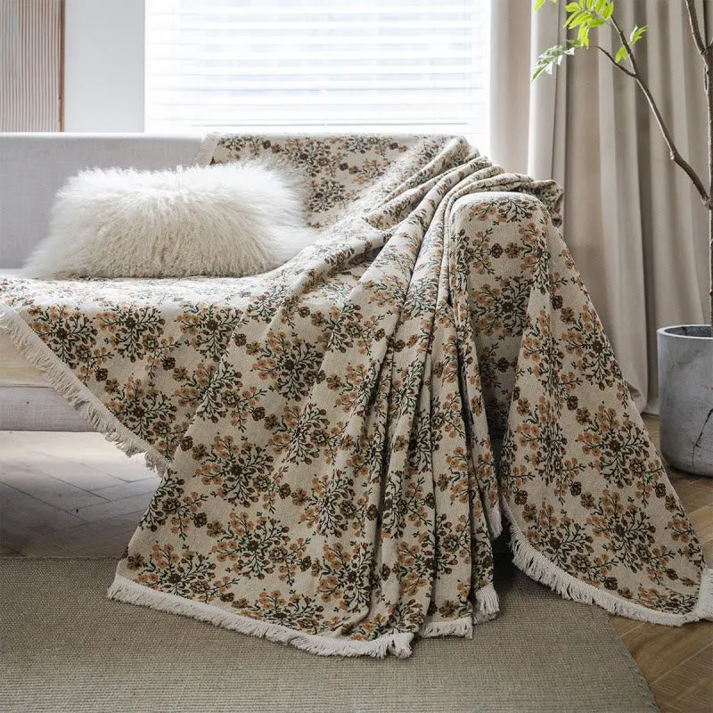 Sofaschoner mit Jacquard-Quaste und Pflaumenblütenmuster