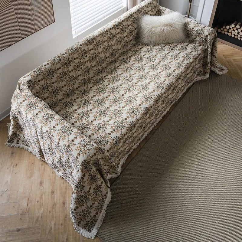 Sofaschoner mit Jacquard-Quaste und Pflaumenblütenmuster