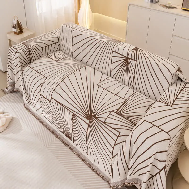 Chenille-Sofaschoner mit modernen abstrakten Linien