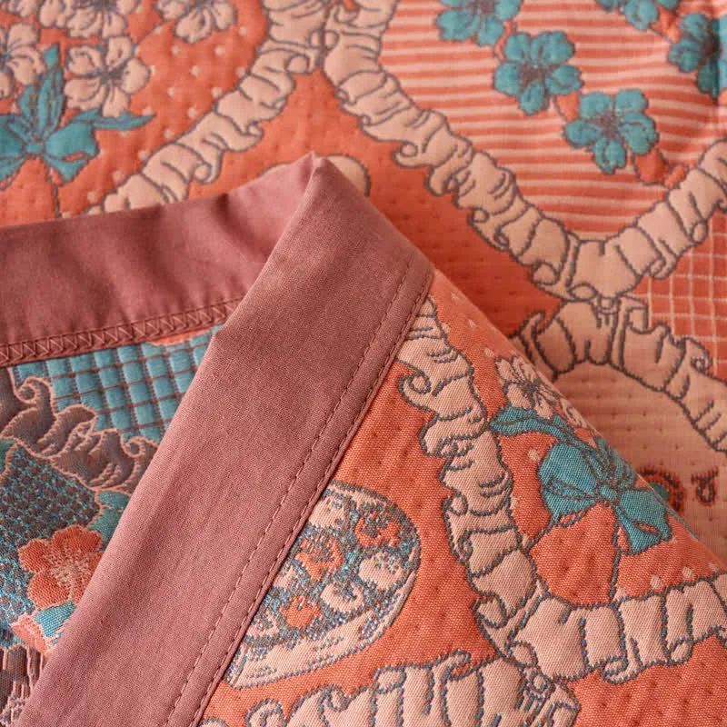 Doppellagige Gaze-Jacquard-Baumwolldecke mit Bärenmotiv