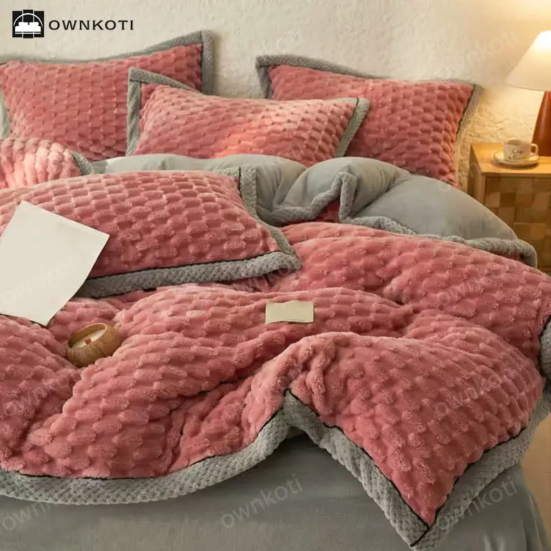 Weiches Flanell-Bettbezug-Bettwäscheset (4-teilig)