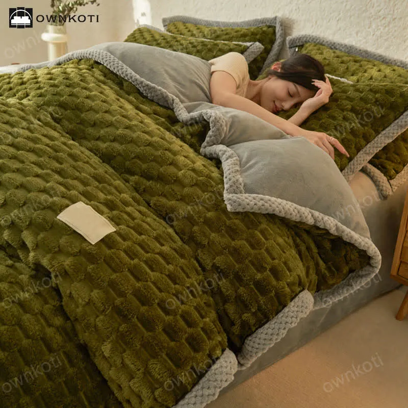 Weiches Flanell-Bettbezug-Bettwäscheset (4-teilig)