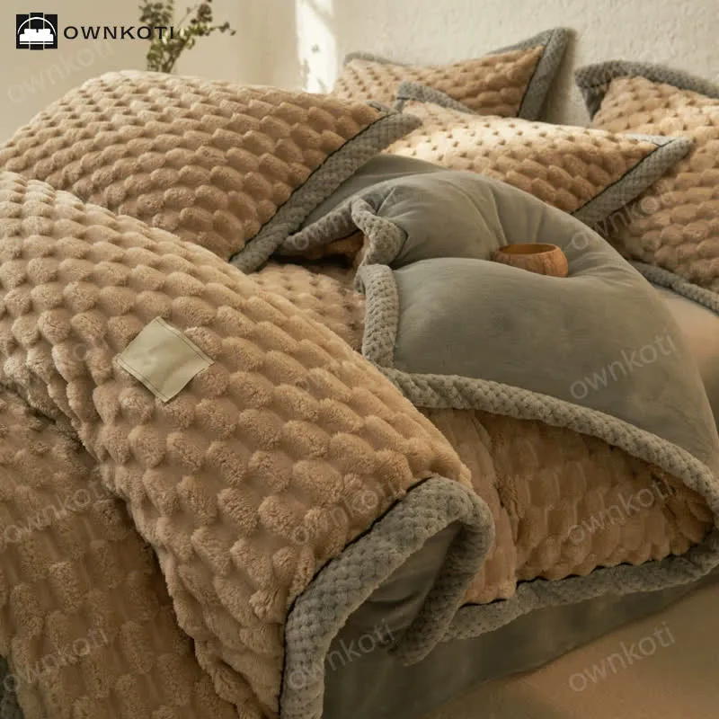 Weiches Flanell-Bettbezug-Bettwäscheset (4-teilig)