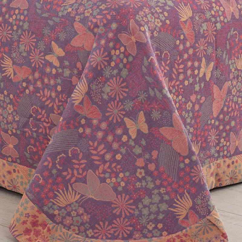 Baumwollgaze-Bettwäsche-Set mit Schmetterlingsknöpfen (4-teilig)