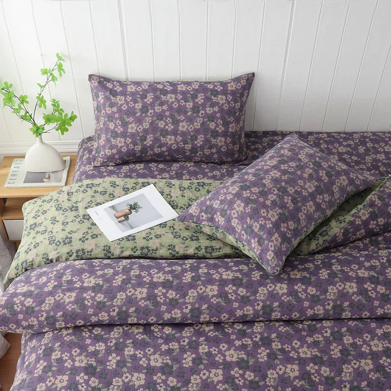 Weiche Kissenbezüge aus Baumwollgaze-Jacquard mit Blumenmuster (2 Stück)