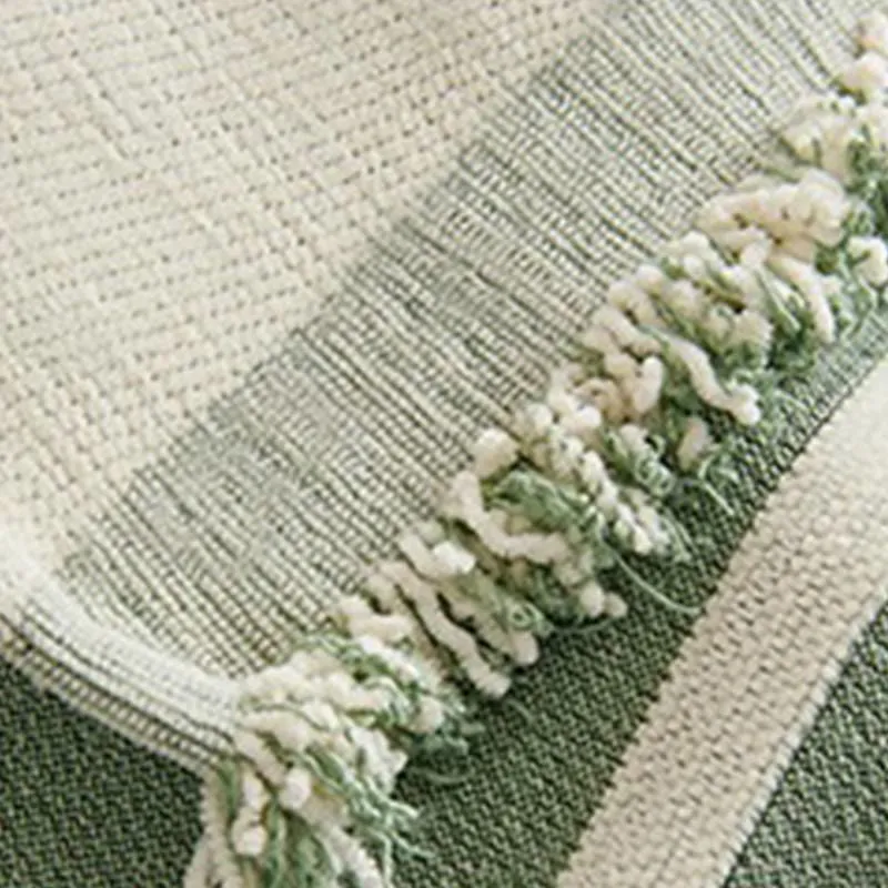 Sofaschoner aus Chenille mit geraden Streifen und Quasten