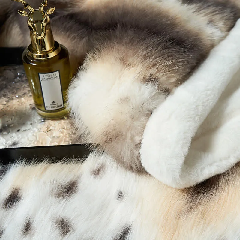 Luxuriöse Überwurfdecke aus Kunstfell mit Leopardenmuster