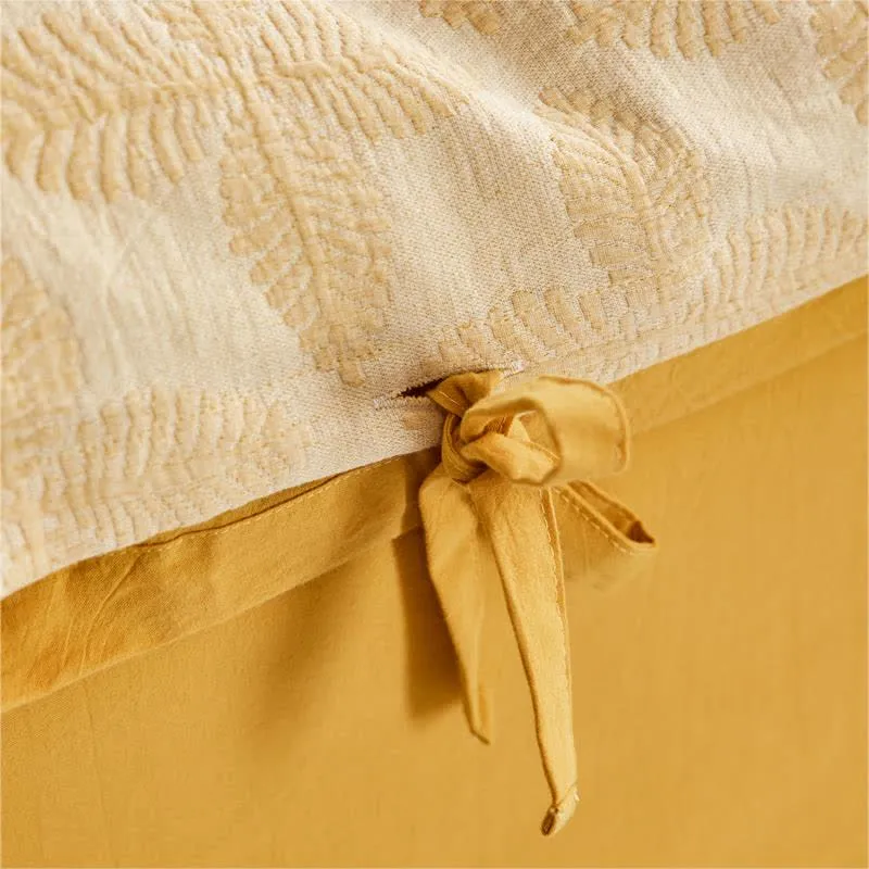 Bettwäscheset aus Baumwollgaze mit Jacquard-Krawatte (4-teilig)
